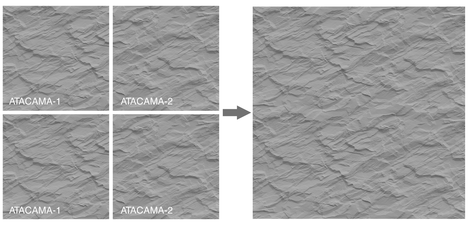 3D Дизайнерская панель из гипса ATACAMA-2  600х600 мм, 0.36 м2